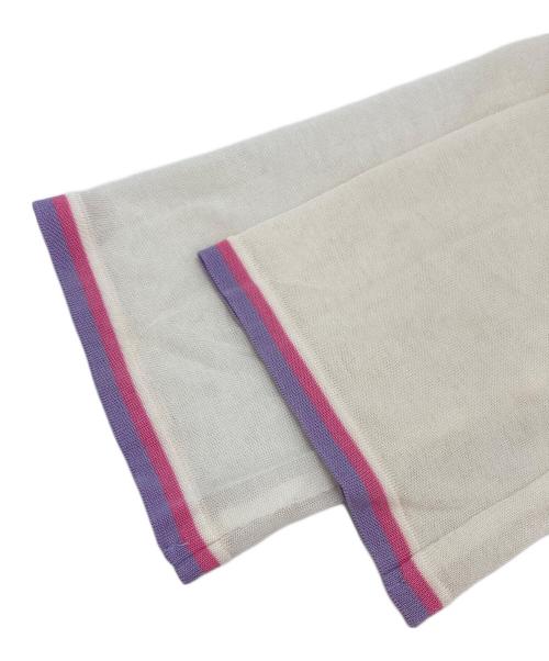 LEONARD（レオナール）LEONARD (レオナール) ラインストーンロゴカーディガン ホワイト サイズ:FREEの古着・服飾アイテム