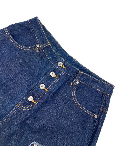 WISHFOREVER（ウィッシュフォーエバー）wishforever (ウィッシュフォーエバー) ダブルニーデニムパンツ インディゴ サイズ:Lの古着・服飾アイテム