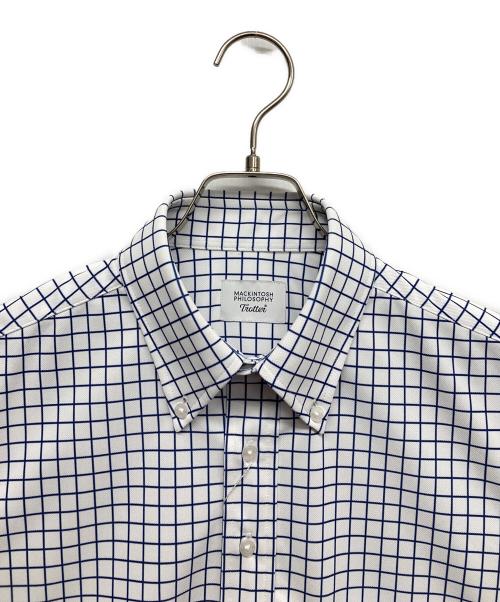 MACKINTOSH PHILOSOPHY（マッキントッシュ フィロソフィー）MACKINTOSH PHILOSOPHY (マッキントッシュ フィロソフィー) トロッター 鹿の子ジャージー プリント柄バリエーション ボタンダウンポロ シャツ ホワイト サイズ:38 未使用品の古着・服飾アイテム