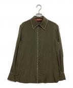 Max Mara Studioマックスマーラ ストゥディオ）の古着「ストーン付きシャツ」｜ブラウン