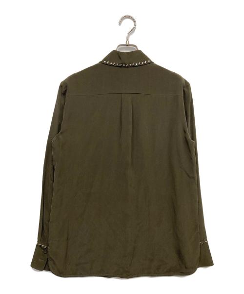 Max Mara Studio（マックスマーラ ストゥディオ）MAX MARA STUDIO (マックスマーラ ストゥディオ) ストーン付きシャツ ブラウン サイズ:無しの古着・服飾アイテム