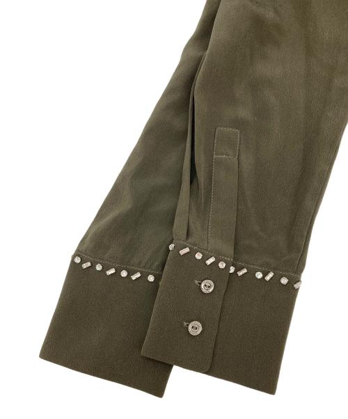 Max Mara Studio（マックスマーラ ストゥディオ）MAX MARA STUDIO (マックスマーラ ストゥディオ) ストーン付きシャツ ブラウン サイズ:無しの古着・服飾アイテム