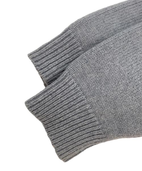 maison kitsune（メゾンキツネ）MAISON KITSUNE (メゾンキツネ) ブラック ビッグ フォックスヘッド セーター グレー サイズ:Ｌの古着・服飾アイテム