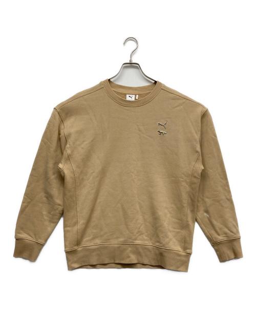 maison kitsune（メゾンキツネ）MAISON KITSUNE (メゾンキツネ) PUMA (プーマ) コラボスウェット ブラウン サイズ:Sの古着・服飾アイテム