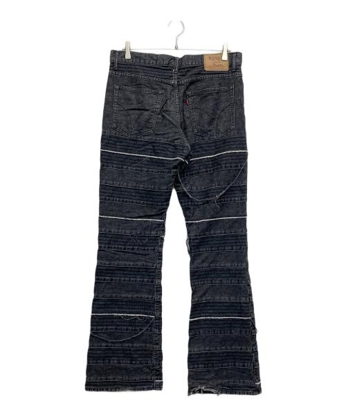 Hysteric Glamour（ヒステリックグラマー）Hysteric Glamour (ヒステリックグラマー) スクラッチフレアデニムパンツ ブラック サイズ:W32の古着・服飾アイテム