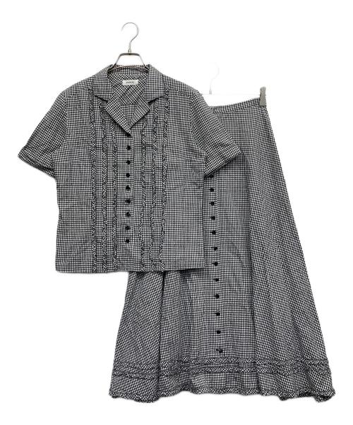 INGEBORG（インゲボルグ）INGEBORG (インゲボルグ) フリルセットアップ ブラック サイズ:Lの古着・服飾アイテム