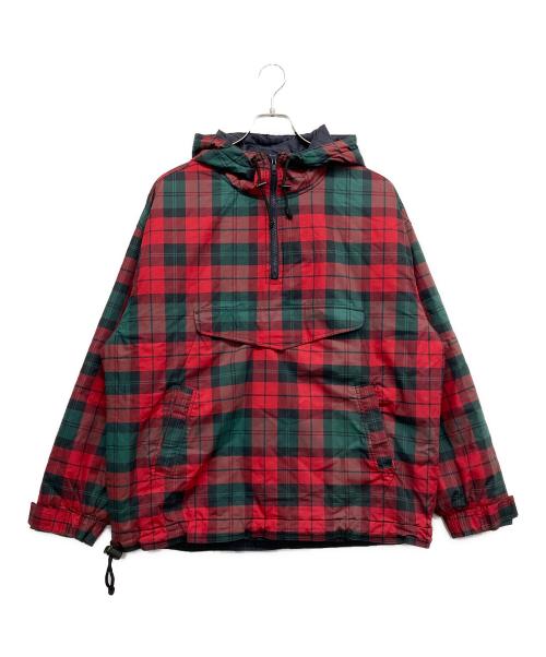 GAP（ギャップ）GAP (ギャップ) 90～00ｓチェック柄中綿アノラックパーカー レッド サイズ:Mの古着・服飾アイテム