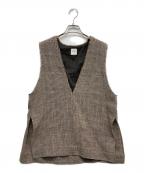 Spick and Spanスピック＆スパン）の古着「リネンツイードベスト」｜ブラウン