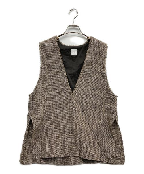 Spick and Span（スピック＆スパン）Spick and Span (スピックアンドスパン) リネンツイードベスト ブラウン サイズ:FREEの古着・服飾アイテム