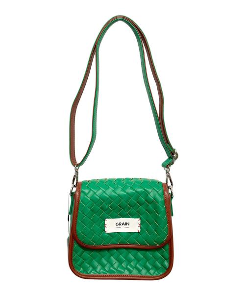 GRAIN（グレイン）GRAIN (グレイン) 2WAYクロス編みショルダーバッグ グリーン 未使用品の古着・服飾アイテム