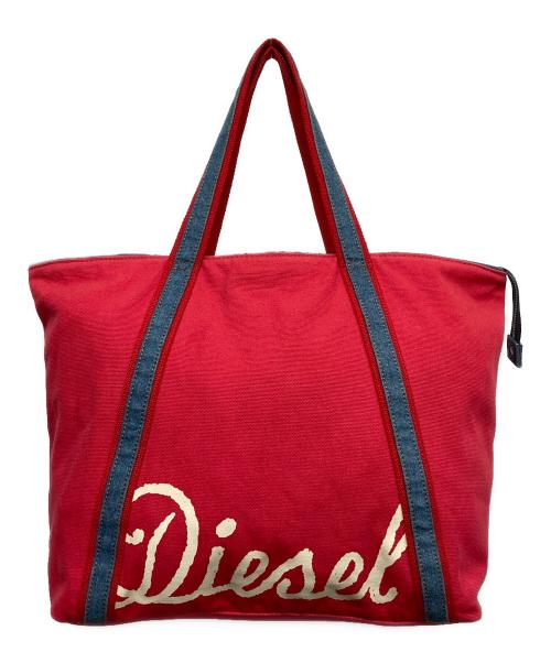 DIESEL（ディーゼル）DIESEL (ディーゼル) キャンバストートバッグ レッドの古着・服飾アイテム