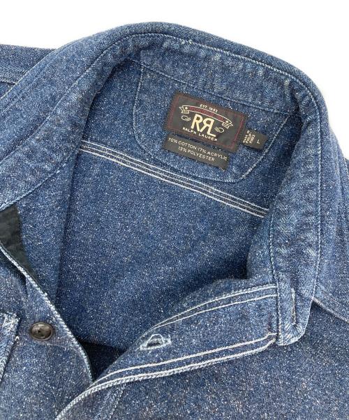 RRL（ダブルアールエル）RRL (ダブルアールエル) ガチャポケ デニム ワーク シャツ インディゴ サイズ:Lの古着・服飾アイテム
