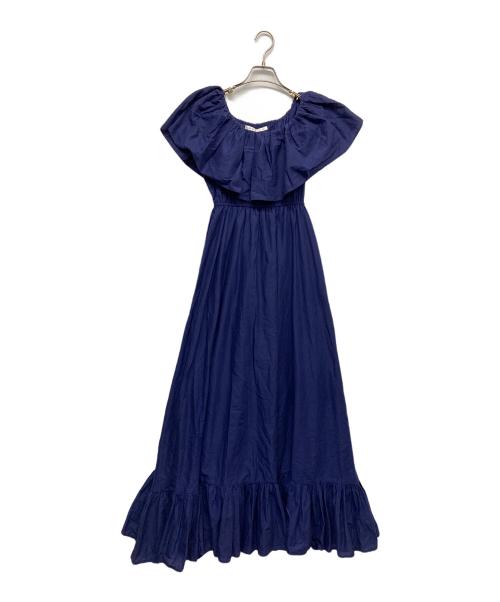 MARIHA（マリハ）MARIHA (マリハ) フリルオフショルダー ロングドレス ネイビー サイズ:無しの古着・服飾アイテム