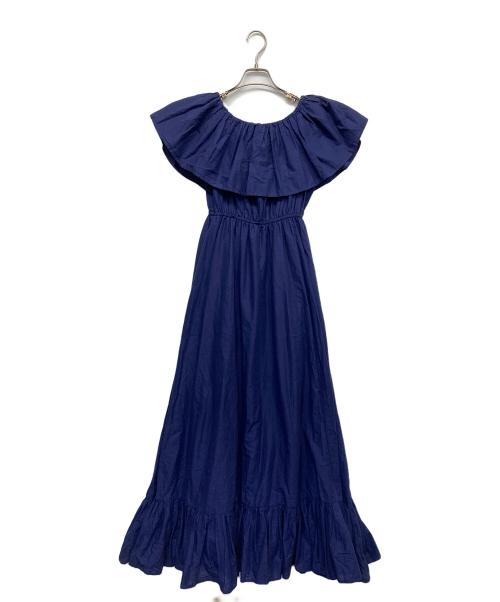 MARIHA（マリハ）MARIHA (マリハ) フリルオフショルダー ロングドレス ネイビー サイズ:無しの古着・服飾アイテム
