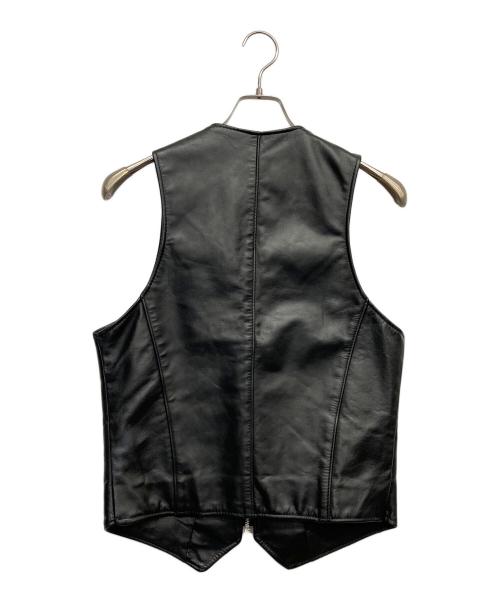 Schott（ショット）Schott (ショット) レザーベスト ブラック サイズ:Sの古着・服飾アイテム