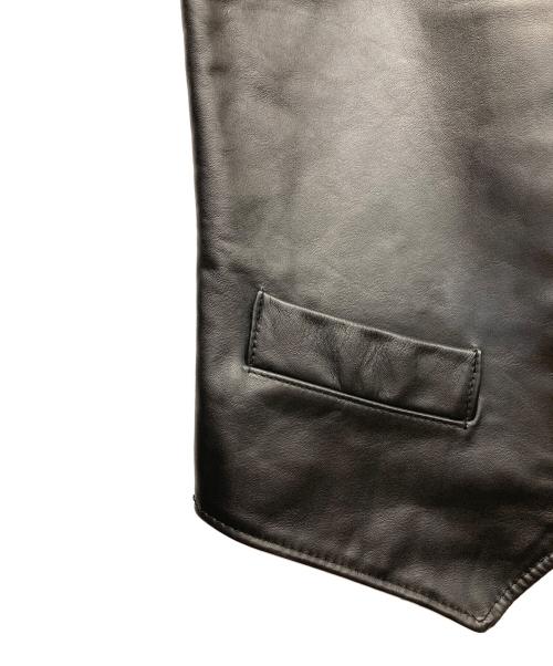 Schott（ショット）Schott (ショット) レザーベスト ブラック サイズ:Sの古着・服飾アイテム