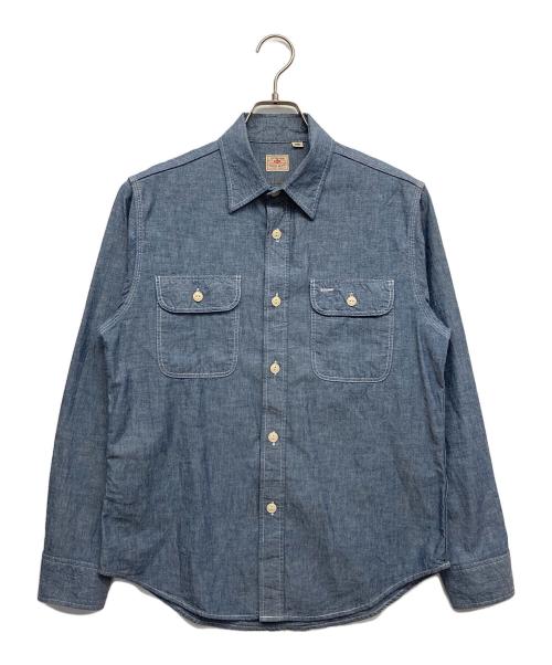 SUGAR CANE（シュガーケーン）SUGAR CANE (シュガーケーン) ブルーシャンブレーワークシャツ インディゴ サイズ:SMALLの古着・服飾アイテム