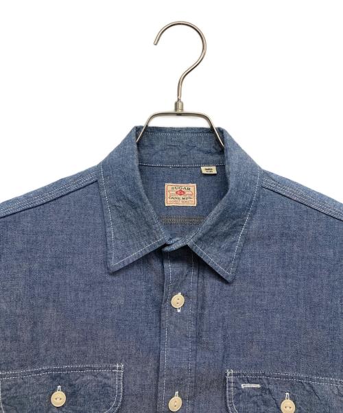 SUGAR CANE（シュガーケーン）SUGAR CANE (シュガーケーン) ブルーシャンブレーワークシャツ インディゴ サイズ:SMALLの古着・服飾アイテム
