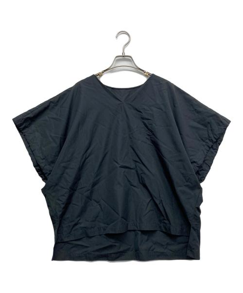 TOMORROW LAND（トゥモローランド）TOMORROW LAND (トゥモローランド) コットントロピカル リボンカフスVネックブラウス ブラック サイズ:36の古着・服飾アイテム