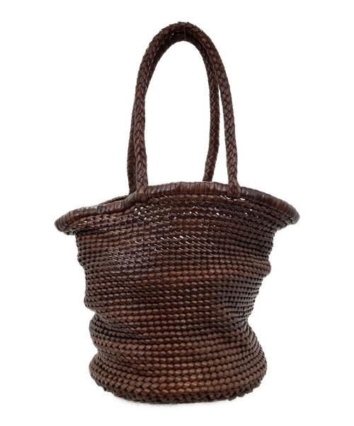 SaintChristopher（セントクリストファー）SaintChristopher (セントクリストファー) 編み込みハンドバッグ ブラウンの古着・服飾アイテム