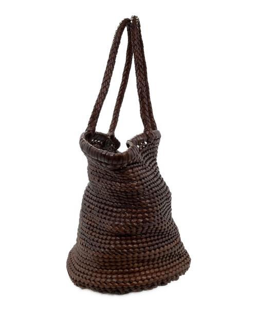 SaintChristopher（セントクリストファー）SaintChristopher (セントクリストファー) 編み込みハンドバッグ ブラウンの古着・服飾アイテム