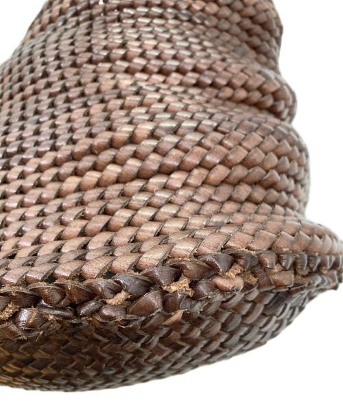 SaintChristopher（セントクリストファー）SaintChristopher (セントクリストファー) 編み込みハンドバッグ ブラウンの古着・服飾アイテム