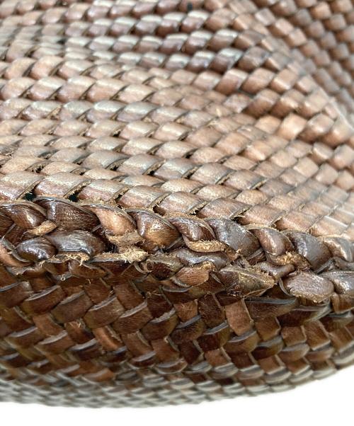 SaintChristopher（セントクリストファー）SaintChristopher (セントクリストファー) 編み込みハンドバッグ ブラウンの古着・服飾アイテム