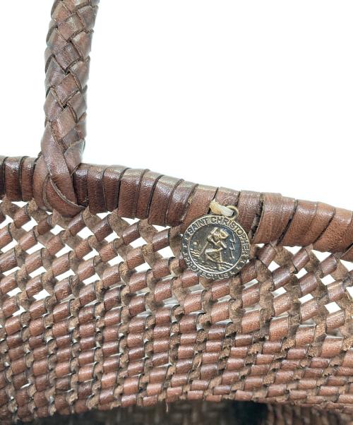 SaintChristopher（セントクリストファー）SaintChristopher (セントクリストファー) 編み込みハンドバッグ ブラウンの古着・服飾アイテム