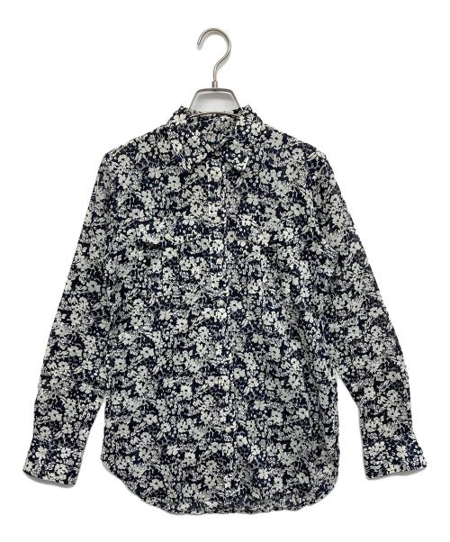 LAUREN RALPH LAUREN（ローレンラルフローレン）LAUREN RALPH LAUREN (ローレンラルフローレン) フワラープリントシャツ ブラック×ホワイト サイズ:XSの古着・服飾アイテム
