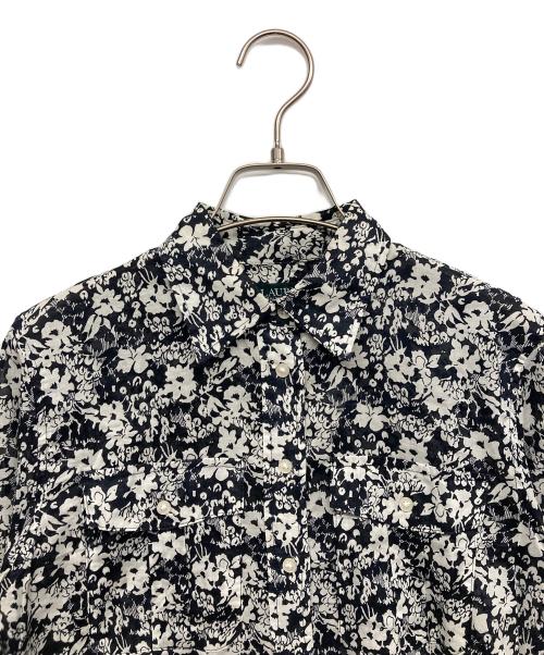 LAUREN RALPH LAUREN（ローレンラルフローレン）LAUREN RALPH LAUREN (ローレンラルフローレン) フワラープリントシャツ ブラック×ホワイト サイズ:XSの古着・服飾アイテム