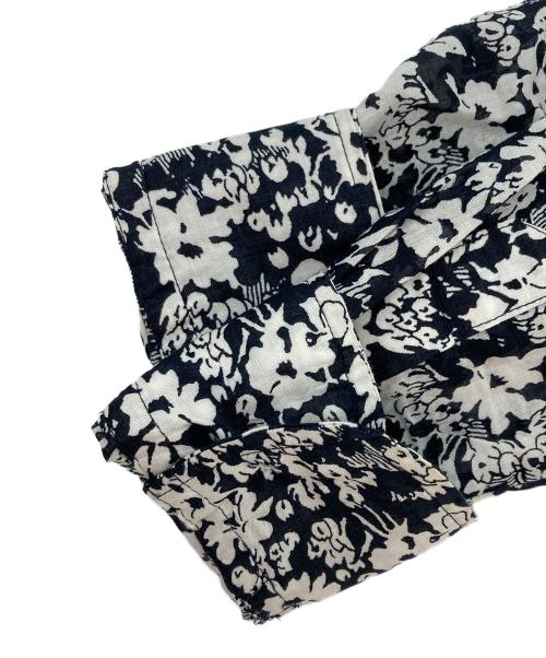 LAUREN RALPH LAUREN（ローレンラルフローレン）LAUREN RALPH LAUREN (ローレンラルフローレン) フワラープリントシャツ ブラック×ホワイト サイズ:XSの古着・服飾アイテム