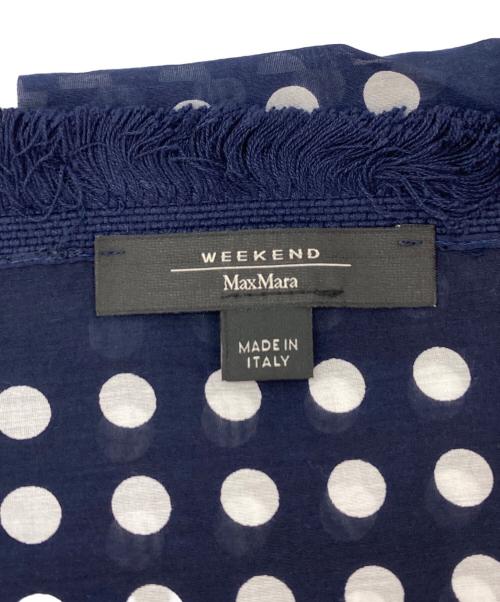 WEEKEND Max Mara（ウィークエンド マックスマーラ）Weekend Max Mara (ウィークエンド マックスマーラ) 総柄ストール ネイビーの古着・服飾アイテム
