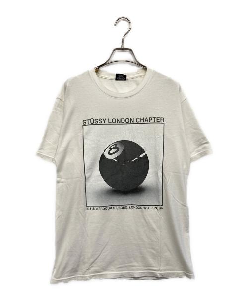 stussy（ステューシー）stussy (ステューシー) 8ボールプリントT ホワイト サイズ:Mの古着・服飾アイテム