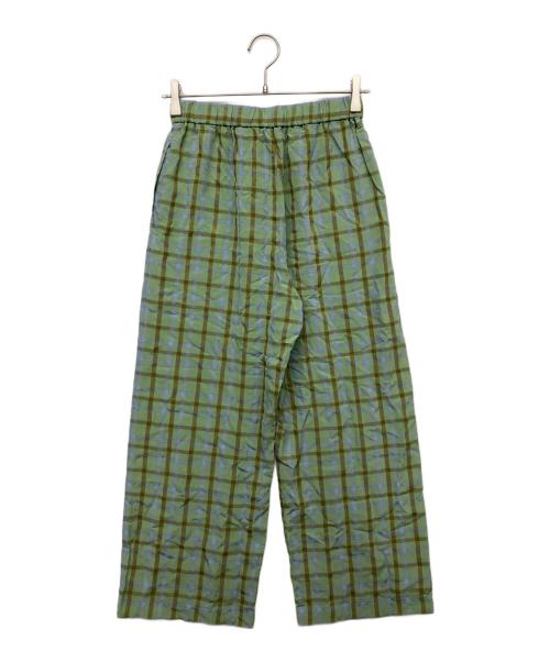 BEAUTY&YOUTH（ビューティーアンドユース）BEAUTY&YOUTH (ビューティーアンドユース) チェックイージーパンツ -ウォッシャブル グリーン サイズ:Sの古着・服飾アイテム