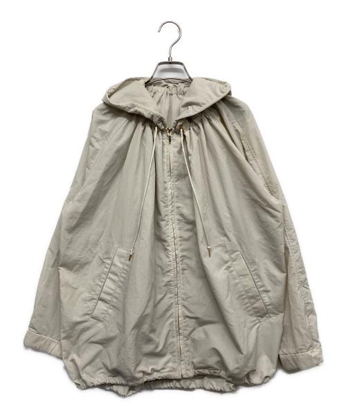 UNITED ARROWS（ユナイテッドアローズ）UNITED ARROWS (ユナイテッドアローズ) ギャザー フード ブルゾン -撥水- アイボリー サイズ:36の古着・服飾アイテム