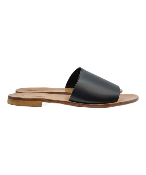 FABIO RUSCONI（ファビオルスコーニ）FABIO RUSCONI (ファビオルスコーニ) レザーフラットサンダル ブラック サイズ:37の古着・服飾アイテム