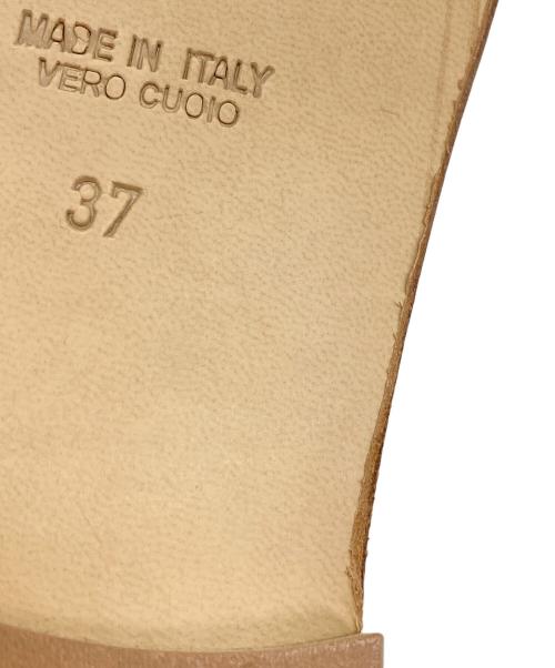 FABIO RUSCONI（ファビオルスコーニ）FABIO RUSCONI (ファビオルスコーニ) レザーフラットサンダル ブラック サイズ:37の古着・服飾アイテム