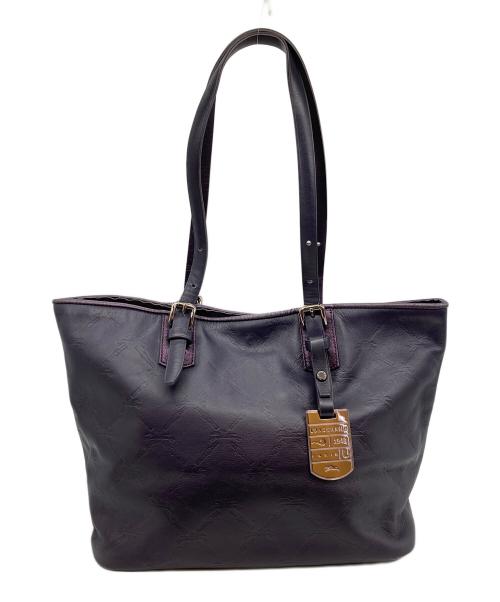 LONGCHAMP（ロンシャン）LONGCHAMP (ロンシャン) ホースロゴレザートートバッグ パープルの古着・服飾アイテム