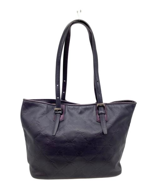 LONGCHAMP（ロンシャン）LONGCHAMP (ロンシャン) ホースロゴレザートートバッグ パープルの古着・服飾アイテム