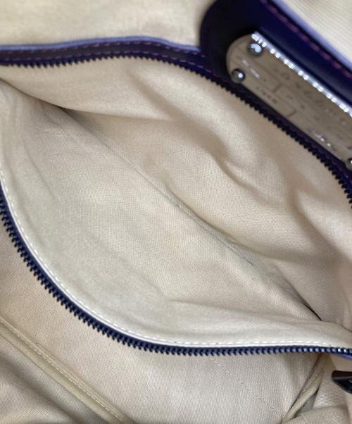 LONGCHAMP（ロンシャン）LONGCHAMP (ロンシャン) ホースロゴレザートートバッグ パープルの古着・服飾アイテム