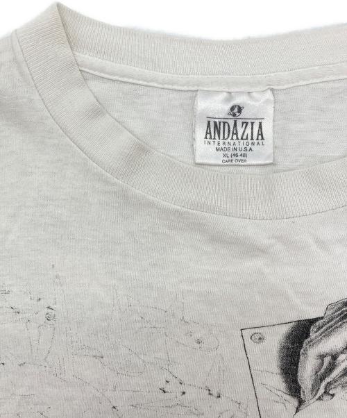 ANDAZIA（アンダジア）ANDAZIA (アンダジア) 90ｓMC ESCHER マルチアートTシャツ ホワイト サイズ:ＸＬ　の古着・服飾アイテム