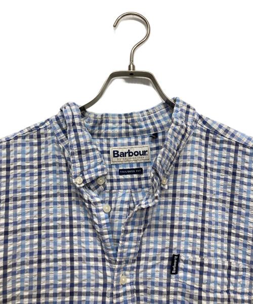 Barbour（バブアー）Barbour (バブアー) シアサッカーS/Sシャツ ブルー サイズ:XXLの古着・服飾アイテム