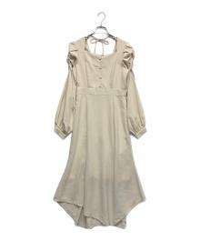 La lune（ラリューン）の古着「ボリュームパフアシンメトリーワンピース」｜ベージュ
