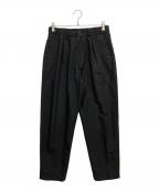 Thinglessシングレス）の古着「1PLEAT OVAL PANTS」｜ブラック