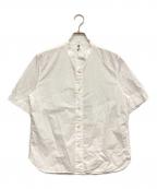 MHLエムエイチエル）の古着「ノーカラー半袖シャツ」｜ホワイト