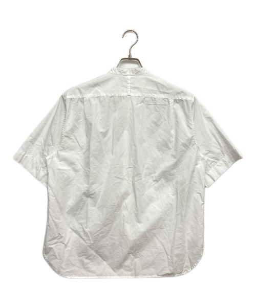 MHL（エムエイチエル）MHL (エムエイチエル) ノーカラー半袖シャツ ホワイト サイズ:Mの古着・服飾アイテム