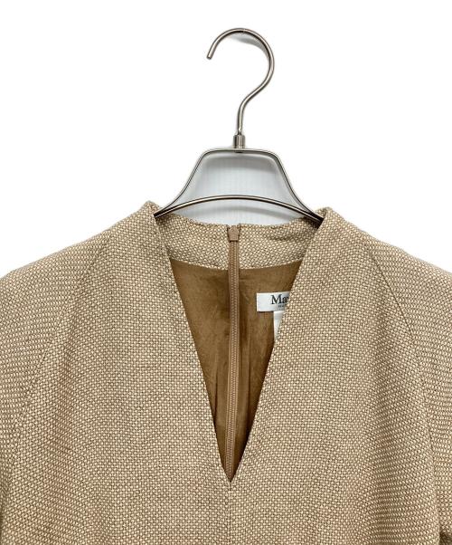 MaxMara（マックスマーラ）MaxMara (マックスマーラ) ベルト付き半袖リネンワンピース ベージュ サイズ:40の古着・服飾アイテム