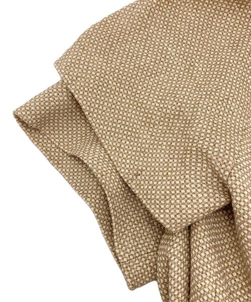 MaxMara（マックスマーラ）MaxMara (マックスマーラ) ベルト付き半袖リネンワンピース ベージュ サイズ:40の古着・服飾アイテム