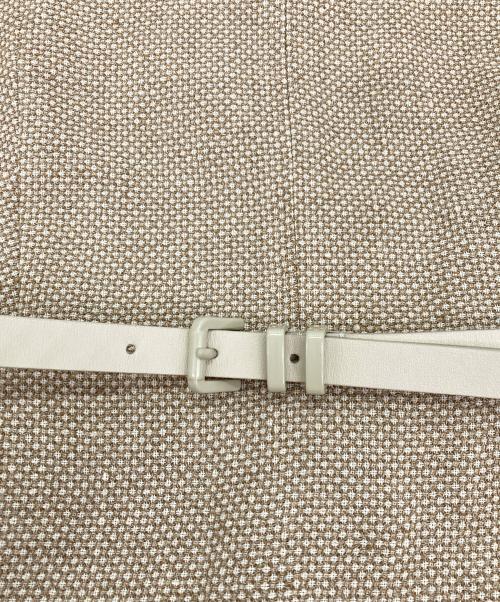 MaxMara（マックスマーラ）MaxMara (マックスマーラ) ベルト付き半袖リネンワンピース ベージュ サイズ:40の古着・服飾アイテム