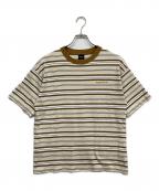 HUFハフ）の古着「ボーダーTシャツ」｜ブラウン